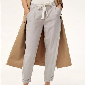 Wilfred Aritzia Allant Grey Pants Size 8 Rolled Cuff Cropped Light weight
